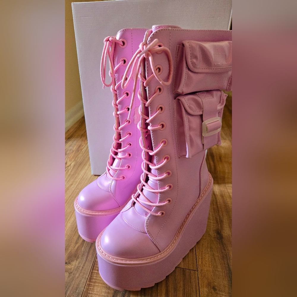Pink Platform Boots